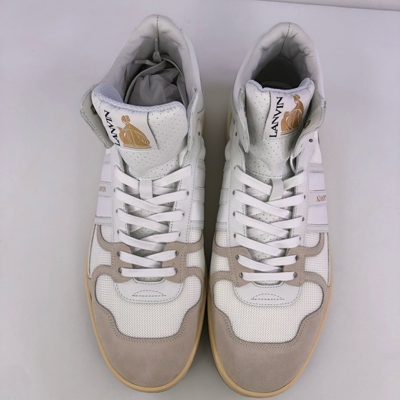 Lanvin Tennis High Top Clay Nash Sneakers Whlte 44 (US 11) - Picture 7 of 8